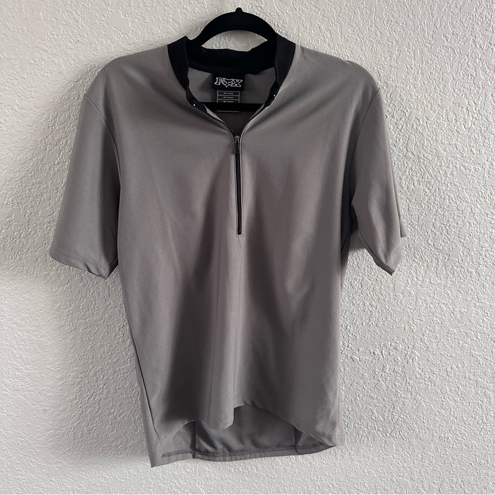 Fox Racing Gray Short Sleeve Cycling Jersey Half Zip Back Pocket Men's Small